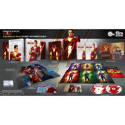 Shazam! One-Click Hardbox 4K UHD Blu-ray 3D limited collector's edition with SteelBooks, lenticular covers, photo books, character cards, and exclusive packaging.