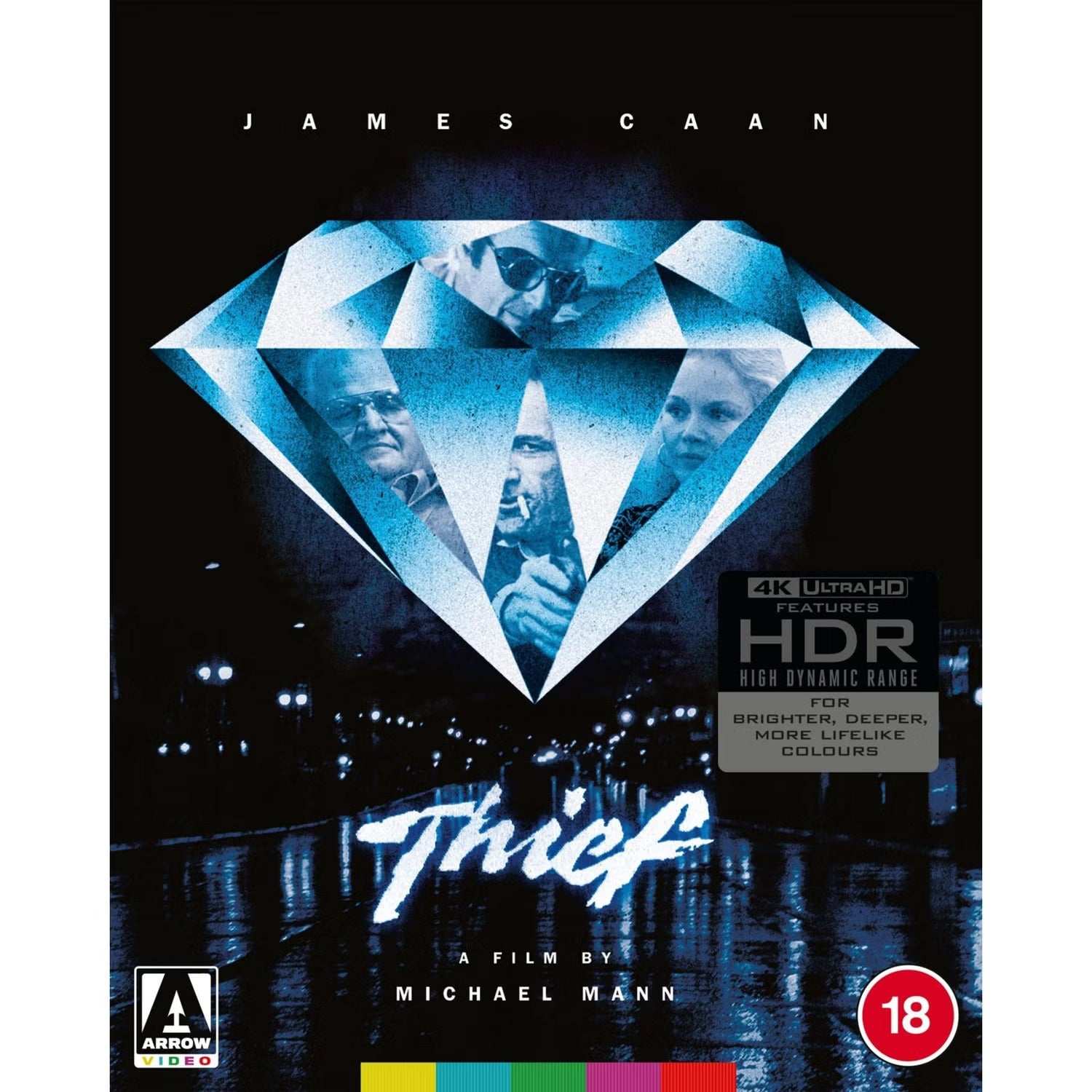 Thief Limited Edition 4K UHD and Blu-Ray set with slipcover and booklet featuring Michael Mann’s neo-noir film starring James Caan, region B compatible.