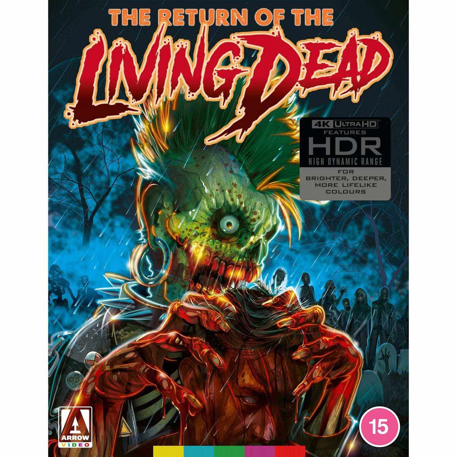 The Return of the Living Dead 4K Ultra HD limited edition cover featuring a zombie graphic and HDR logo