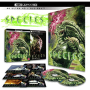 Species Limited Deluxe Collectors Edition 4K Ultra HD + Blu-Ray set with slipcase, poster, and lobby cards.