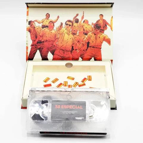 Degausser Video 38 Especial Limited Edition Deluxe LED VHS in themed packaging.