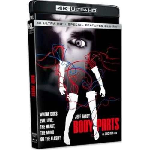 Body Parts 4K UHD Blu-Ray with slipcover featuring chilling medical horror narrative.