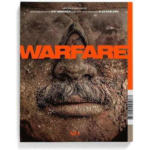 Warfare 4K UHD Blu-ray cover featuring gritty, close-up of a soldier's face.