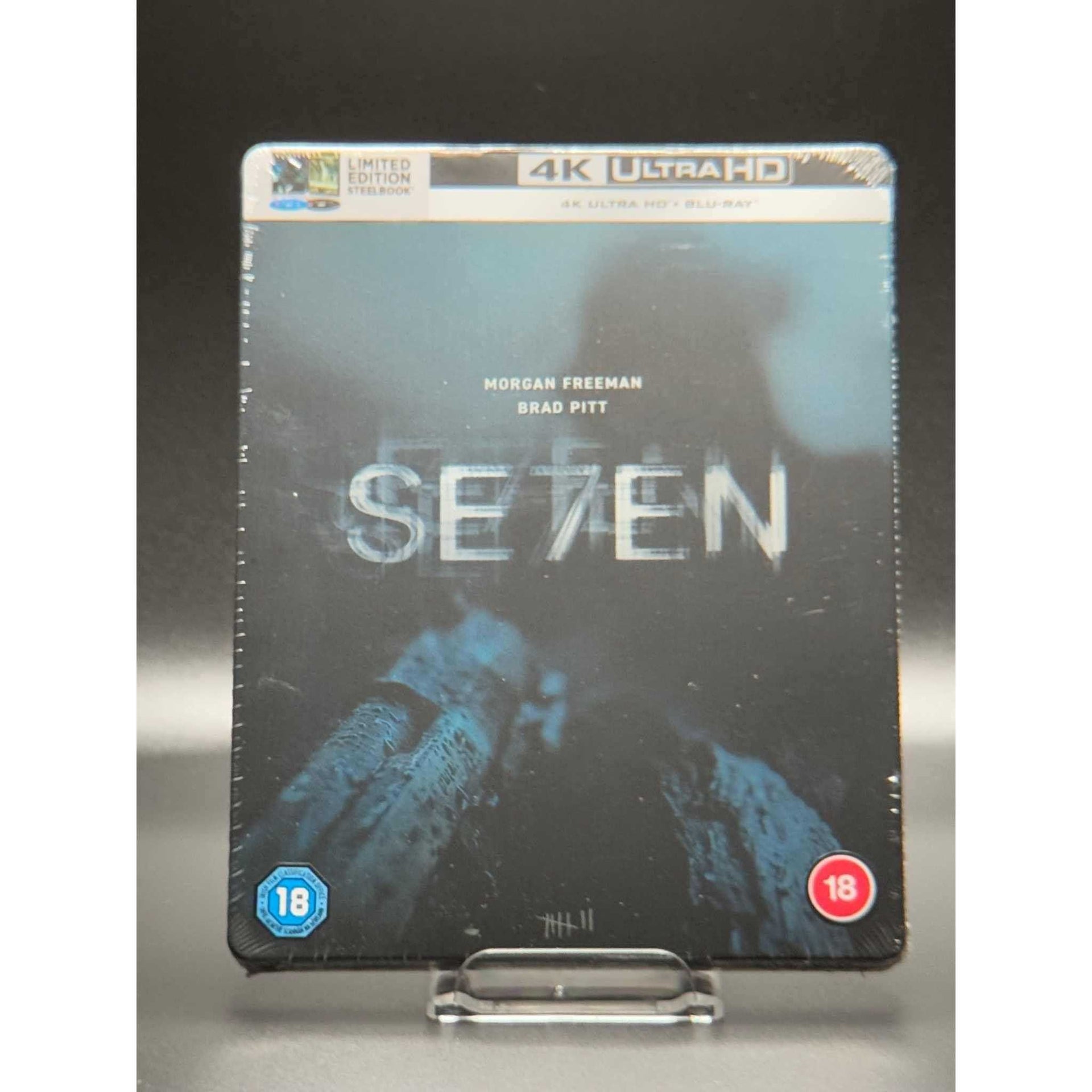 Se7en limited edition steelbook 4K UHD and Blu-ray featuring Morgan Freeman and Brad Pitt thriller