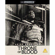 Throne of Blood 4K Ultra HD cover art featuring a dramatic scene from Akira Kurosawa's film adaptation.