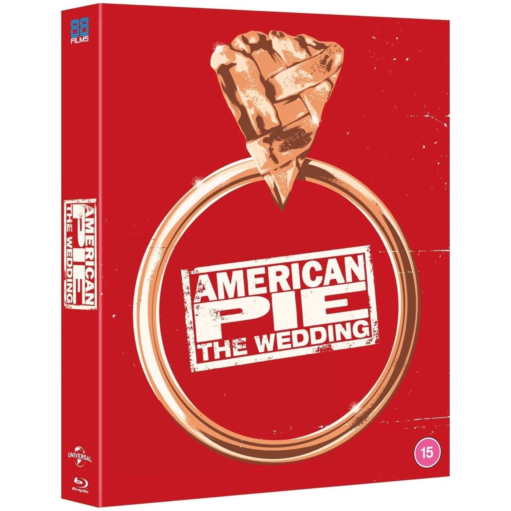 American Pie The Wedding Limited Deluxe Collectors Edition Blu-Ray with rigid slipcase featuring iconic wedding ring design on red background