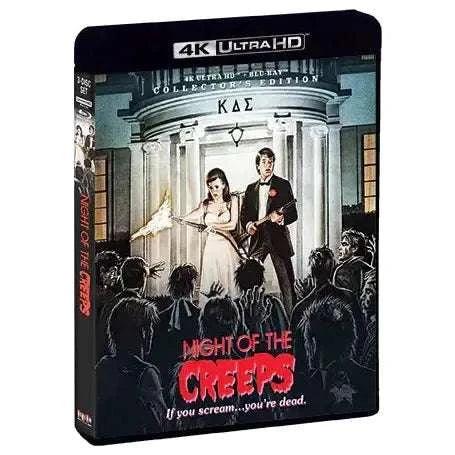 Night Of The Creeps 4K UHD Blu-Ray Collector's Edition packaging with horror-themed cover art.