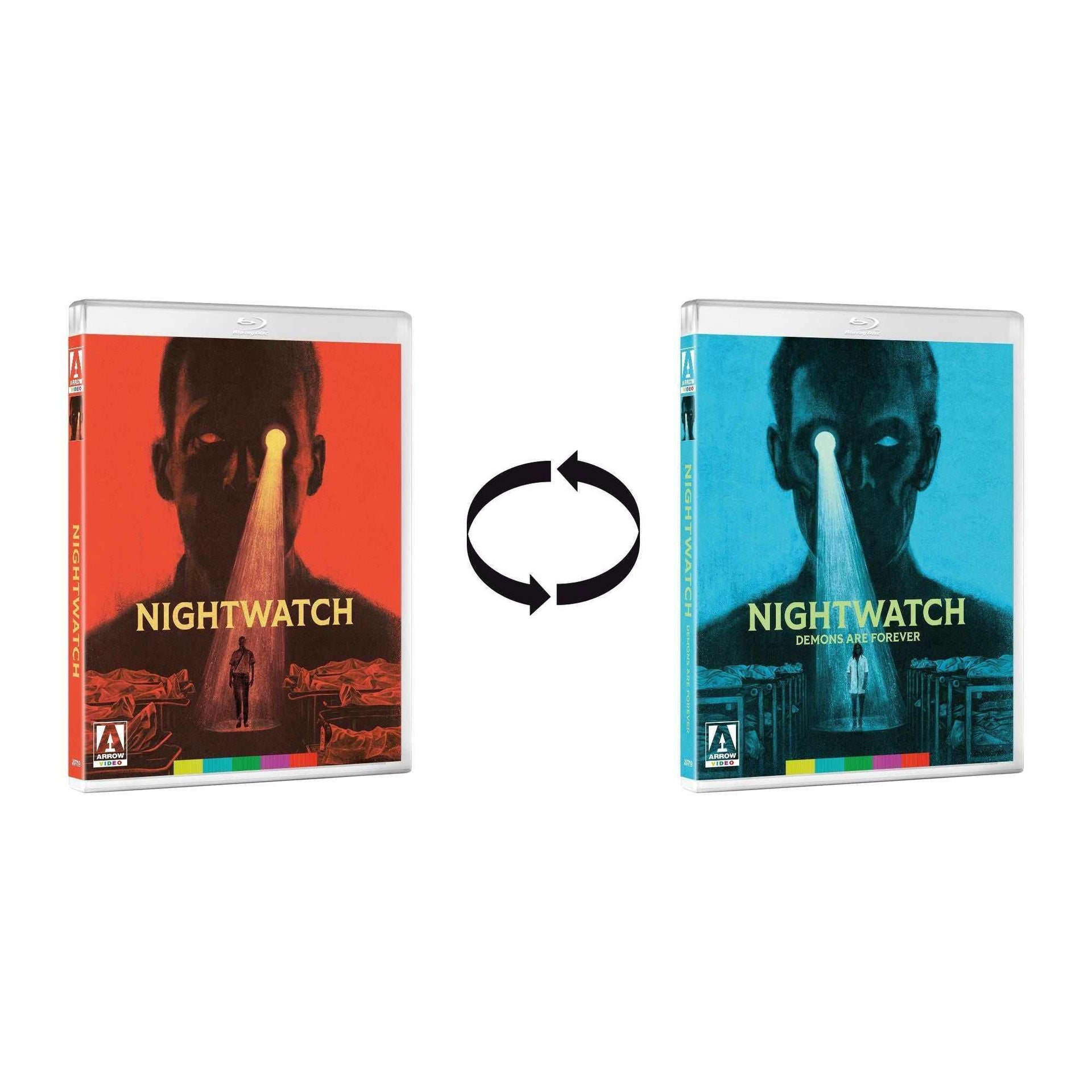 Limited edition Nightwatch Collection Blu-Ray set with reversible slipcover showing red and blue cover art.