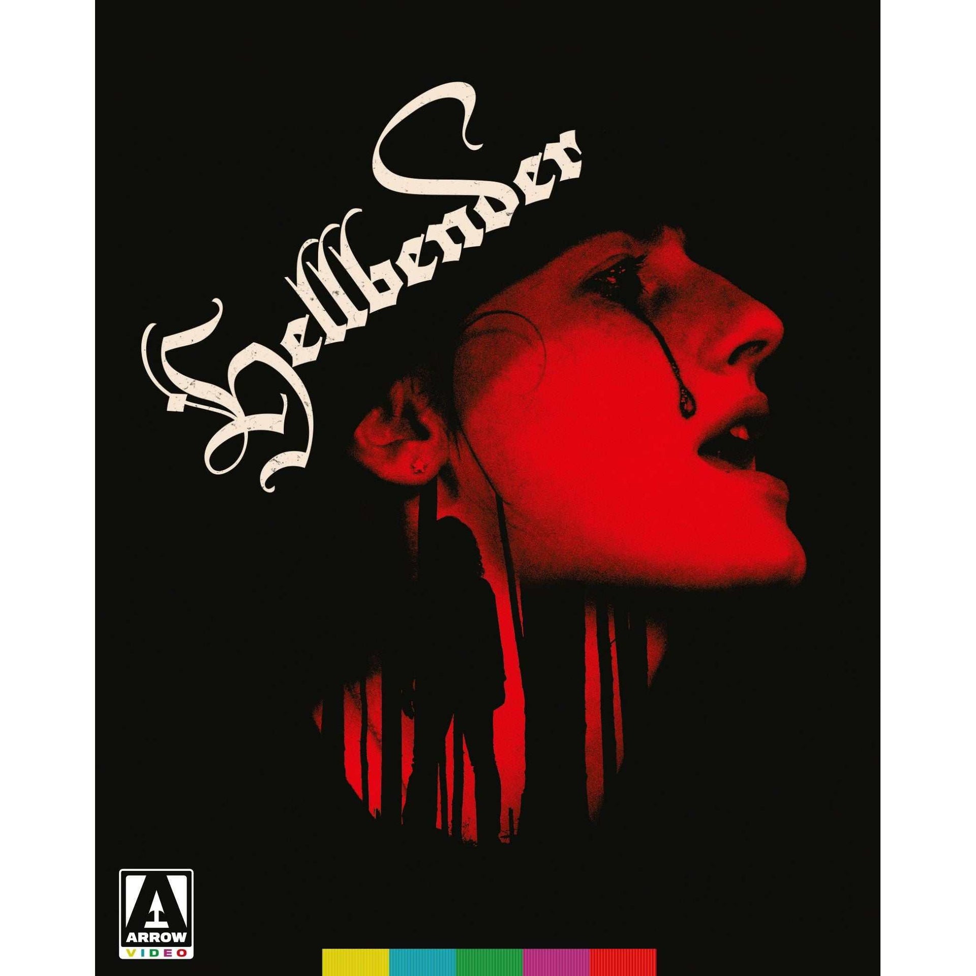Hellbender Limited Edition Blu-Ray cover featuring red and black horror artwork with stylized title and blood-dripping silhouette