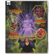 The Dollman Toybox limited edition Blu-Ray box set cover featuring Demonic Toys, Baby Oopsie Trilogy, and Dollman movie characters