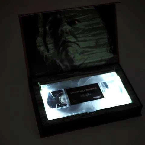 Limited Edition Deluxe LED VHS of "Criminally Insane 2" with glowing case, Degausser Video.