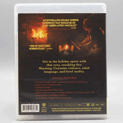 Dekanalog Adult Swim Blu-Ray Yule Log with lenticular slipcover back cover showing holiday horror movie features and warnings