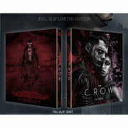 The Crow (2024) Blu-Ray limited edition full slip case featuring dark fantasy cover art with main characters and blood effects.
