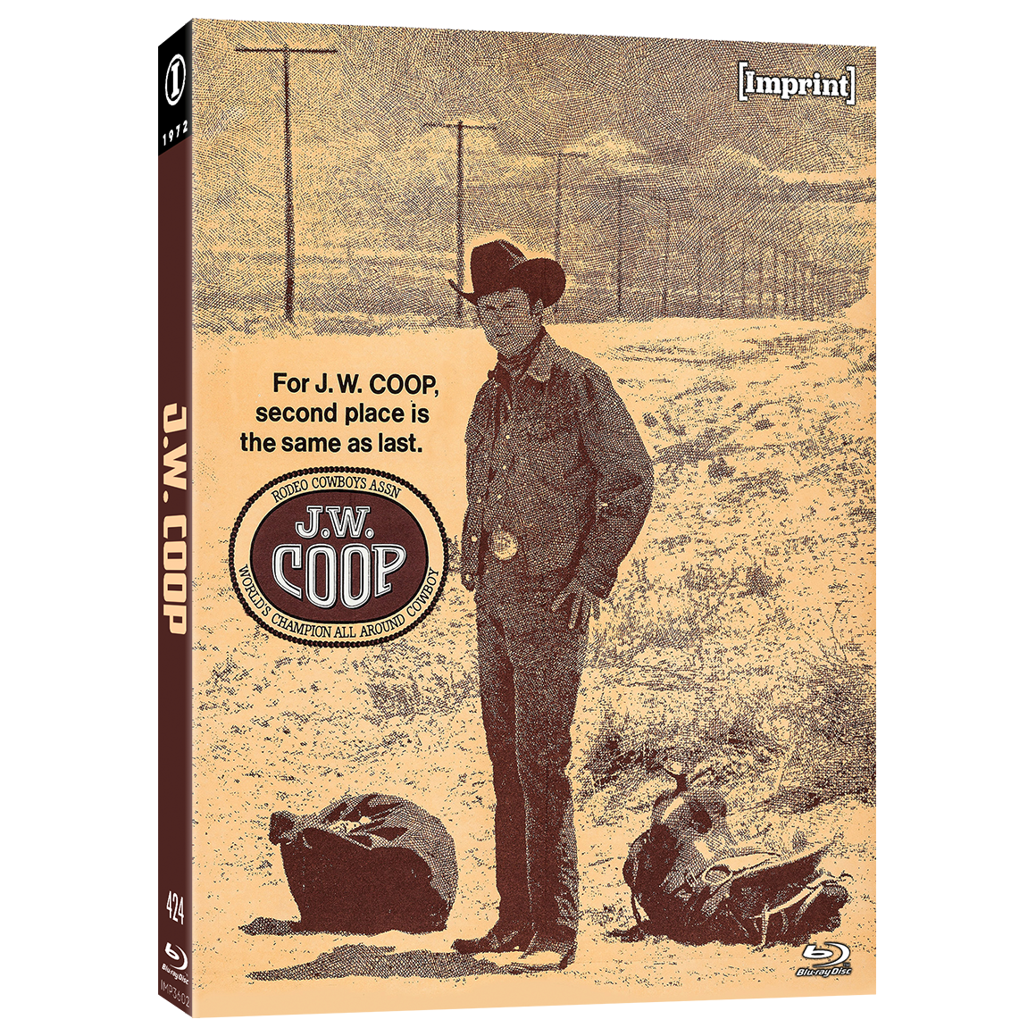 J.W. Coop Blu-Ray limited edition slipcover featuring a cowboy standing with rodeo gear in a western desert scene