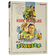 The Juggler 1953 Blu-ray with limited edition slipcover featuring Kirk Douglas and vintage movie artwork