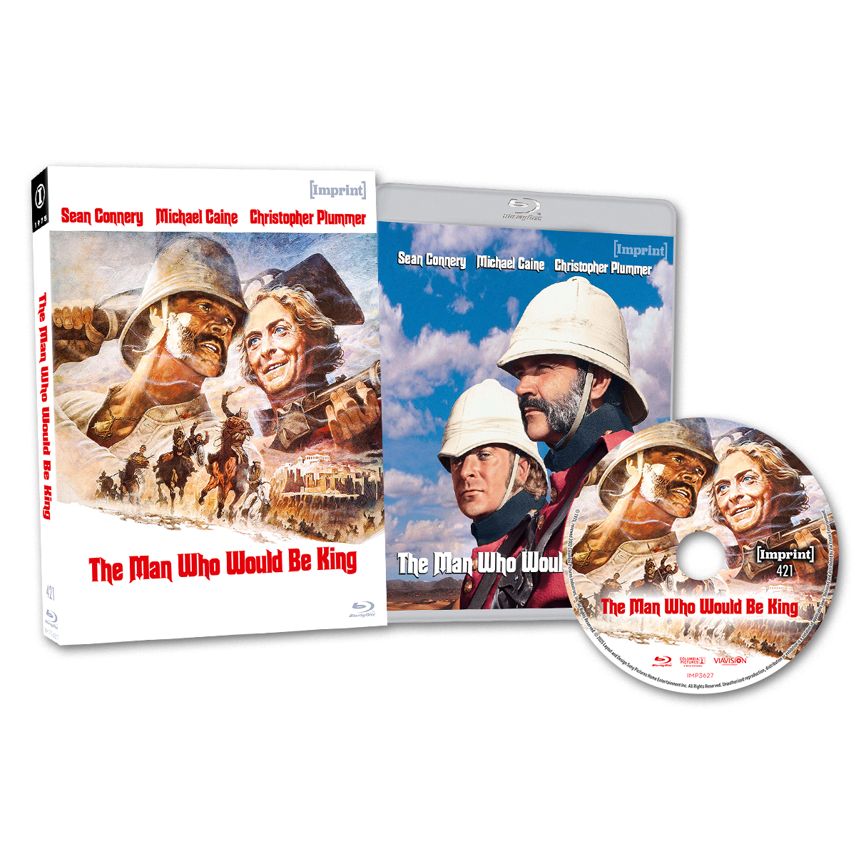 The Man Who Would Be King 1975 Blu-ray with limited edition slipcover and disc featuring adventure film stars Sean Connery and Michael Caine