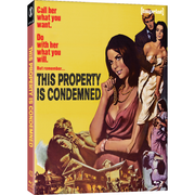 Blu-ray cover of This Property Is Condemned 1966 limited edition slipcase with vintage movie poster art and main characters
