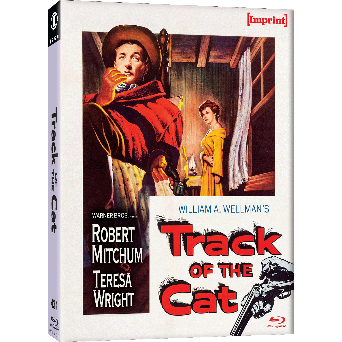 Track Of The Cat 1954 Blu-ray with limited edition slipcover featuring classic western artwork of Robert Mitchum and Teresa Wright.