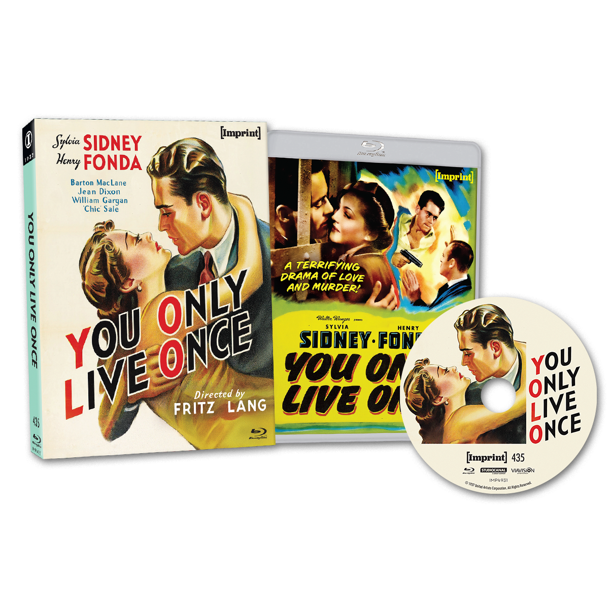You Only Live Once 1937 Blu-ray with limited edition slipcover featuring Sylvia Sidney and Henry Fonda, directed by Fritz Lang.