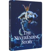 The Neverending Story 4K UHD Blu-ray SteelBook edition with Hardcase featuring Bastian riding Falkor on the cover, limited edition packaging