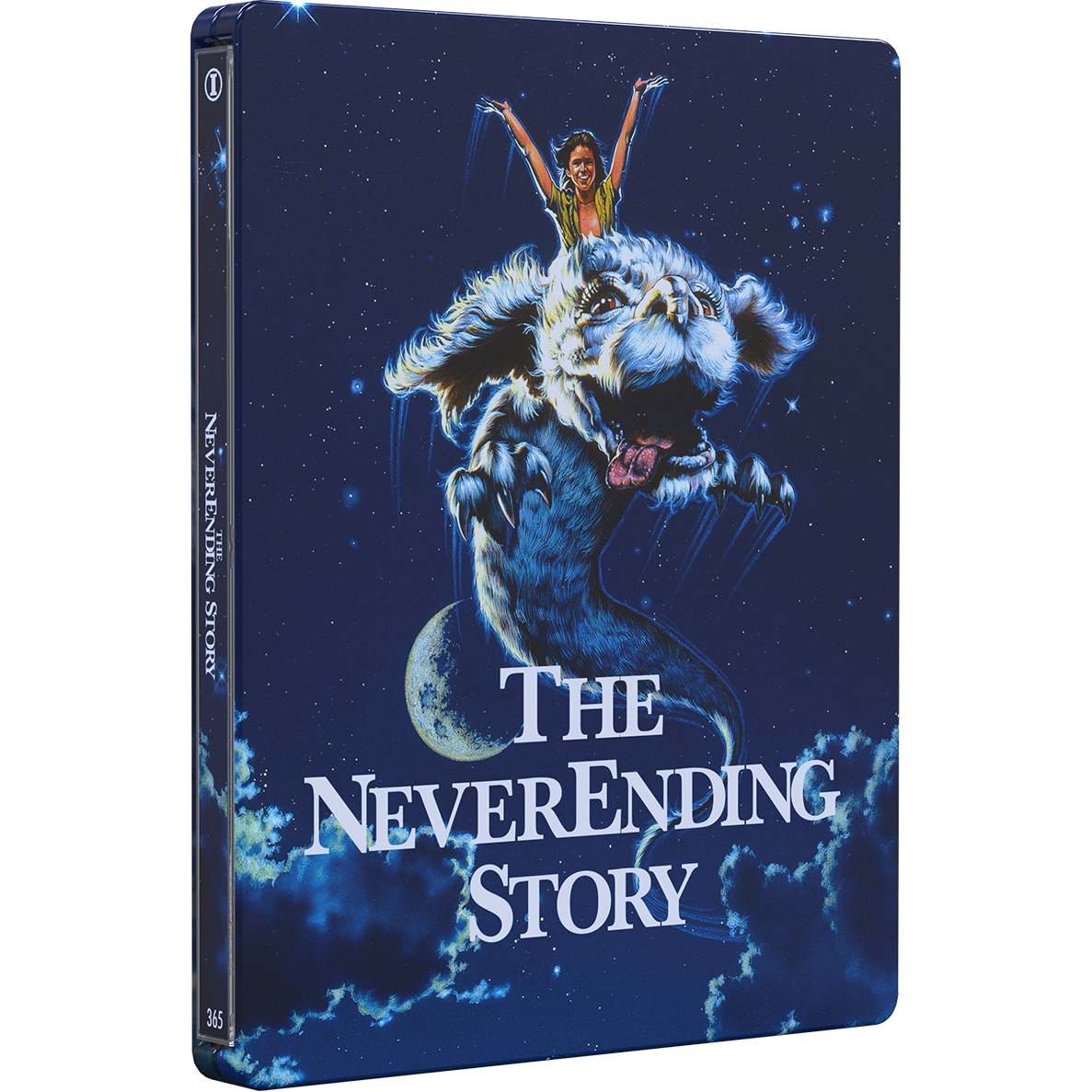 The Neverending Story 4K UHD Blu-ray SteelBook edition with Hardcase featuring Bastian riding Falkor on the cover, limited edition packaging