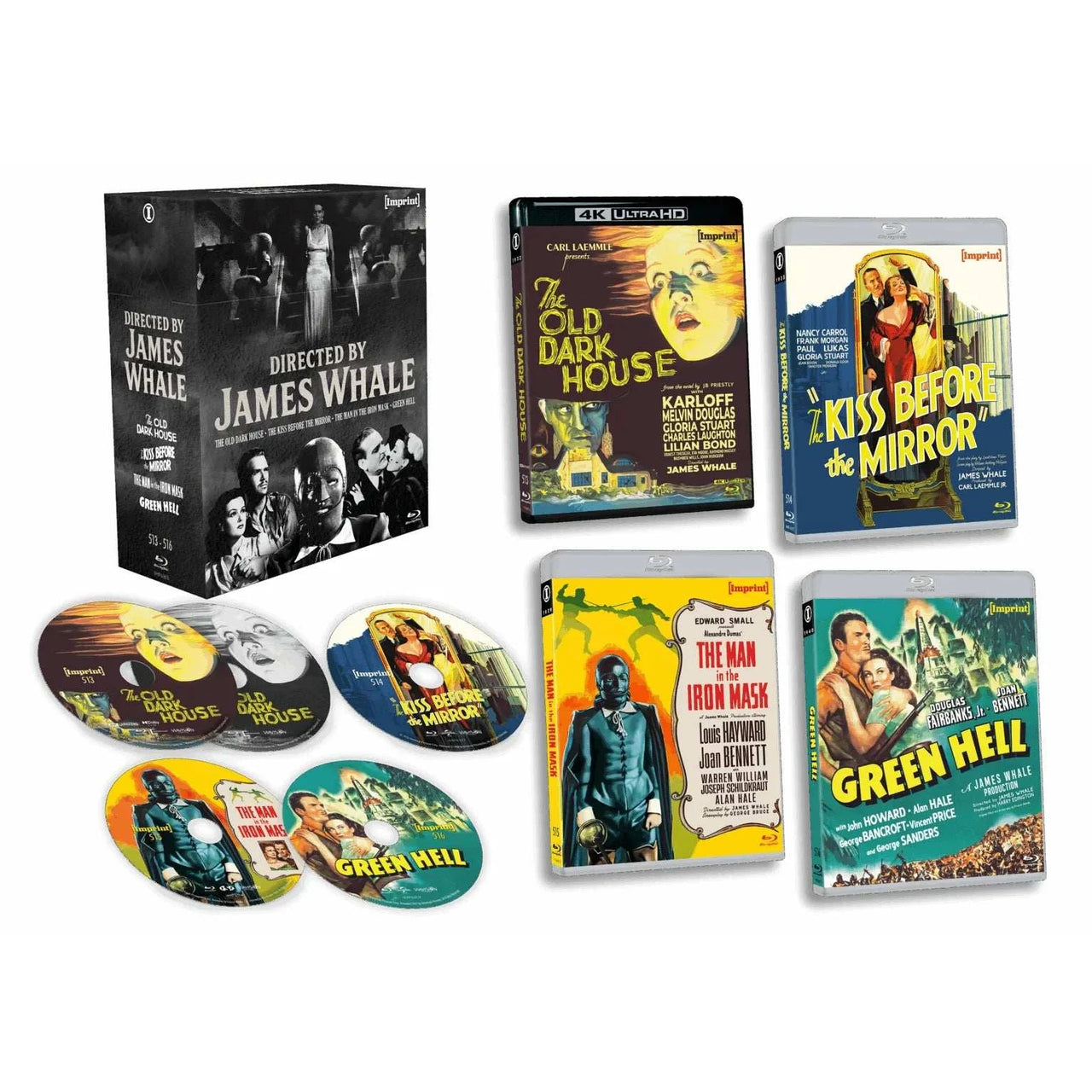Directed By James Whale 4K UHD Blu-Ray Limited Edition Hardbox set with classic film covers and discs