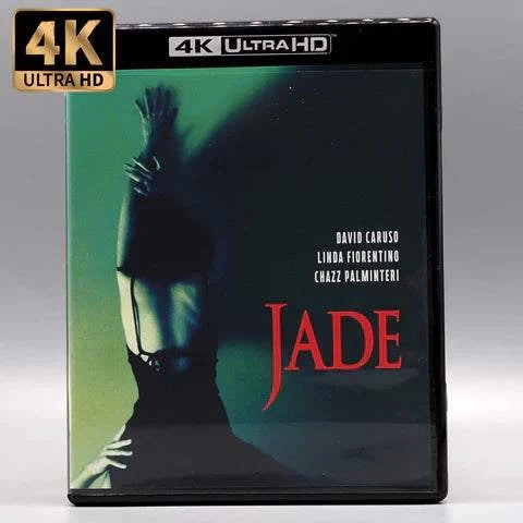 Vinegar Syndrome Jade 4K UHD + Blu-Ray with slipcase featuring stylish cover art, starring David Caruso.
