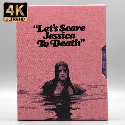 Vinegar Syndrome Let's Scare Jessica to Death 4K UHD Blu-Ray slipcase cover.