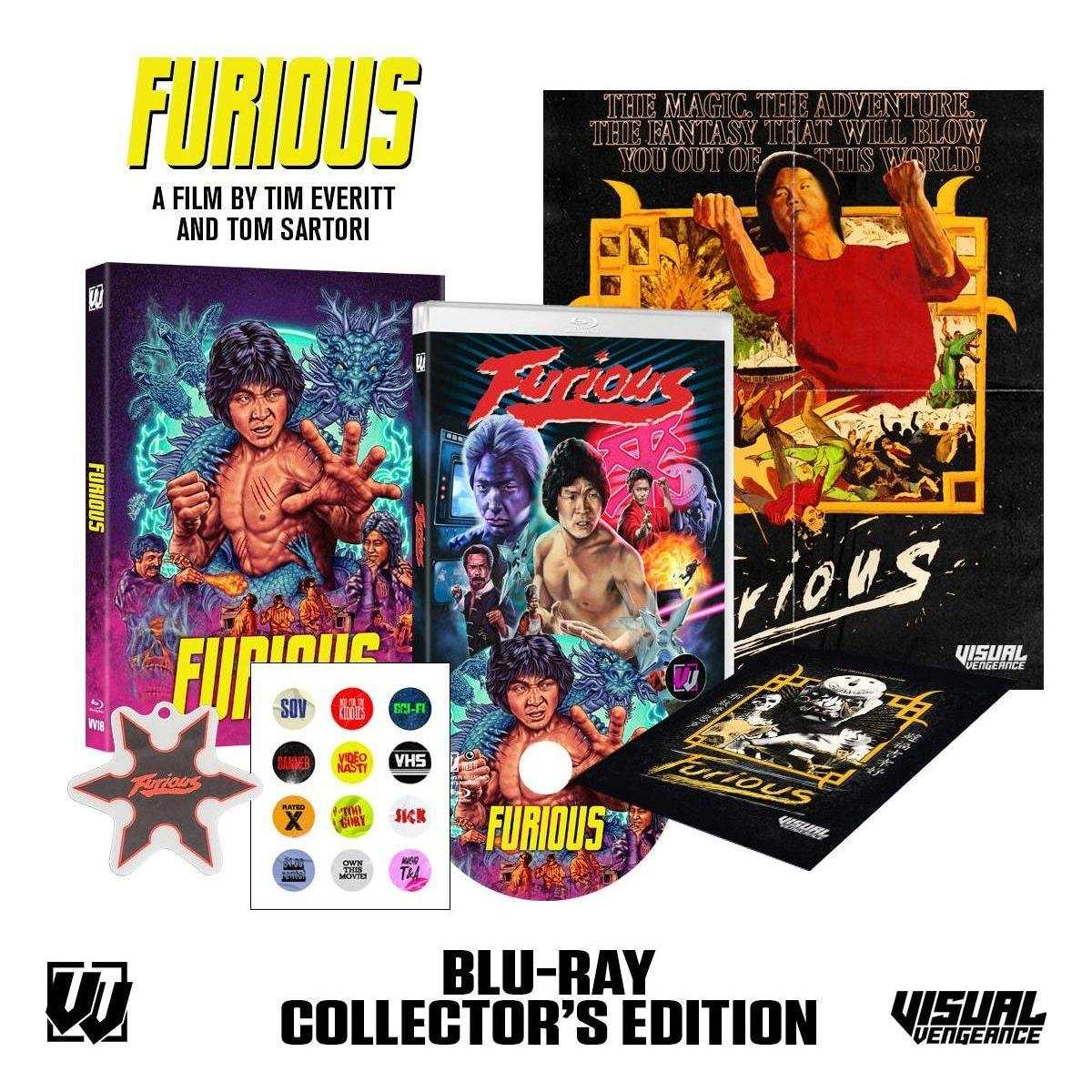 PRE-ORDER: Furious Visual Vengeance Collector's Edition with Slipcover and Extras, Blu-ray release featuring martial arts classic with bonus features and limited edition items.