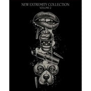 New Extremity Collection Volume 2 Blu-Ray box set cover art with lips, bullets, and dog illustration on black background
