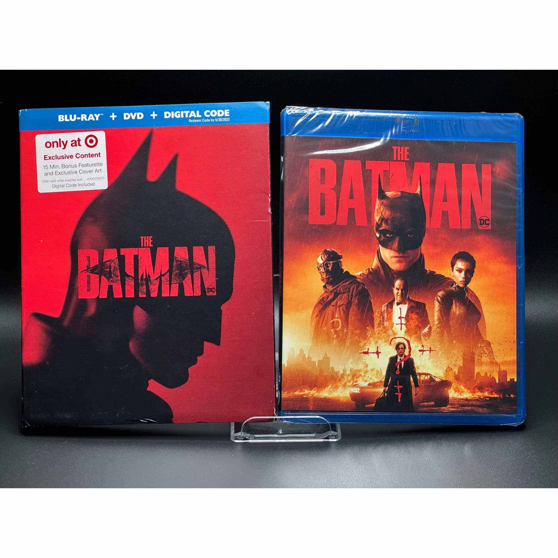 The Batman Limited Edition Blu-Ray with Target Exclusive Slipcover, pre-owned, visible wear on slipcover, sealed case.