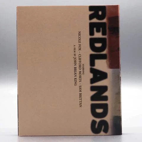 Dekanalog Redlands Blu-Ray with slipcover featuring minimalistic design and bold title text