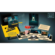 The Shining 4K Ultra HD Blu-Ray Steelbook special edition with key art, poster, character cards, and exclusive documentary content