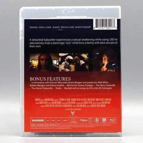 Spoonful of Sugar Blu-Ray with slipcover from Shudder featuring bonus features and film synopsis.