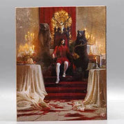 Stockholm Bloodbath Blu-Ray slipcover featuring a throne scene with a regal man in red, flanked by two bears and blood-stained floor.
