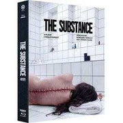The Substance Steelbook lenticular fullslip limited edition 2-disc 4K UHD and Blu-Ray set with cover art showing a person lying down with a stitched back in a tiled room