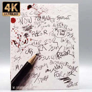 Vinegar Syndrome The Dark Half 4K UHD Blu-Ray Cover with Slipcase and Scribbled Handwriting Design.