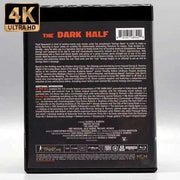 Vinegar Syndrome The Dark Half 4K UHD Blu-Ray with slipcase, featuring Stephen King and George A. Romero, detailed product packaging.