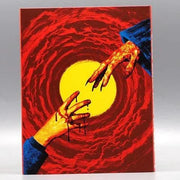 Yellow Veil - They Call Her Death Blu-ray slipcover featuring bloody hands reaching toward a bright yellow sun against a red swirling background