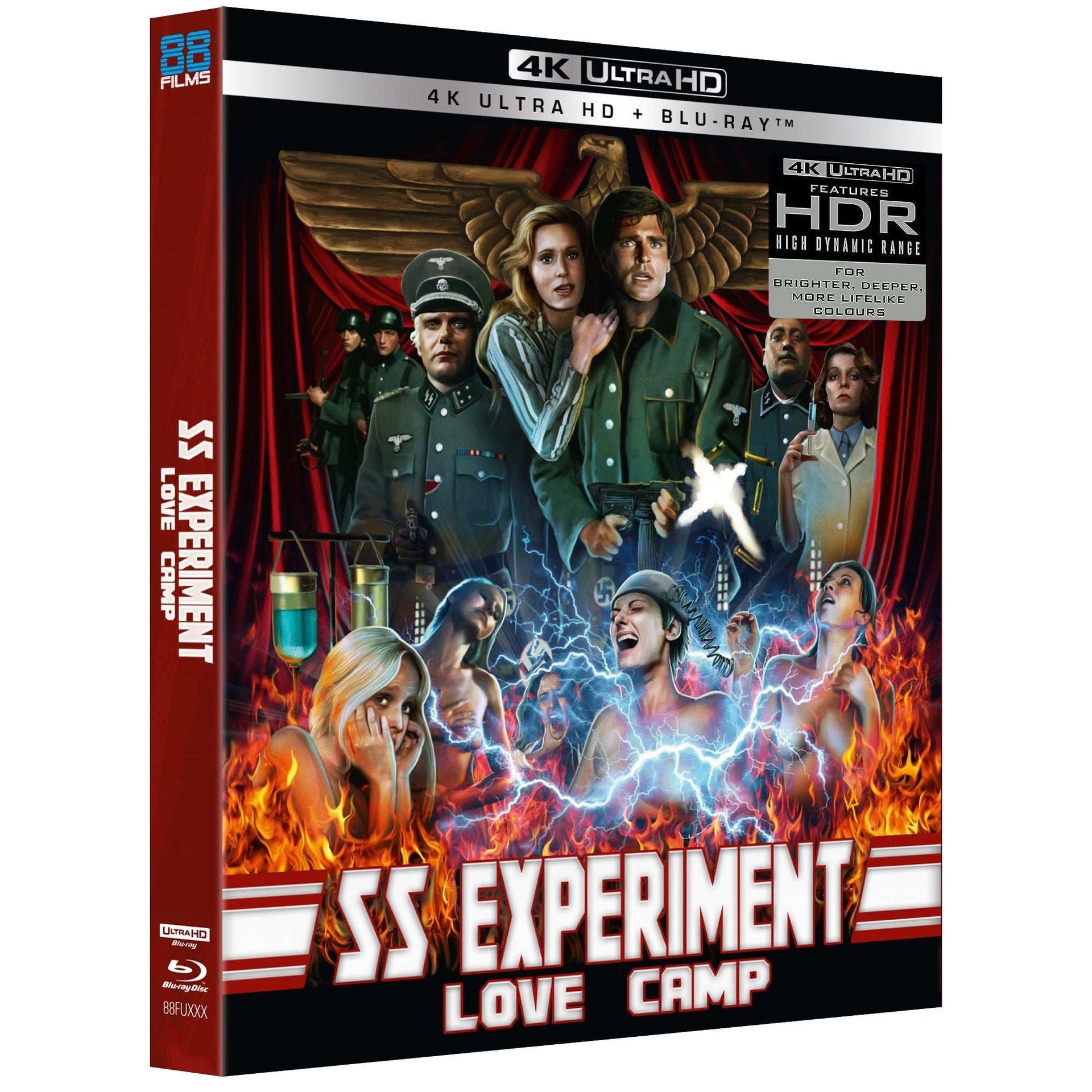 SS Experiment Camp 4K UHD and Blu-ray limited edition with slipcover and booklet cover showing dramatic Nazi-themed artwork