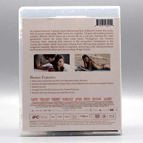 Young & Beautiful Blu-Ray DVD case back cover featuring film summary and bonus features details