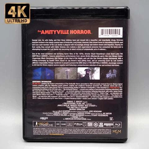 Vinegar Syndrome - The Amityville Horror 4K UHD + Blu-Ray with slipcover packaging.