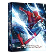 The Amazing Spider-Man 2 Steelbook 4K UHD Blu-Ray cover with Spider-Man in action and electric effects