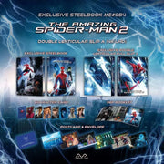The Amazing Spider-Man 2 Steelbook 4K UHD and Blu-Ray double lenticular full slip with booklet, postcards, character cards, and exclusive numbering by Manta Lab