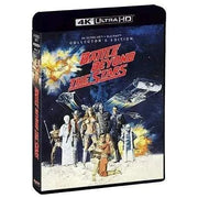 Battle Beyond the Stars Collector's Edition 4K UHD and Blu-Ray with limited edition slipcover featuring sci-fi crew and space battle artwork