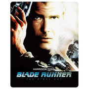 Blade Runner 4K Ultra HD limited edition steelbook with debossed title featuring Harrison Ford in the final cut artwork