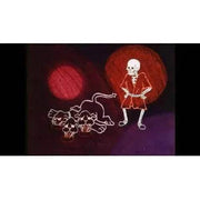 VHSHitfest - Death Laughs Among Us Blu-Ray showing John Schnall's animated work with a skeleton character in artistic style.