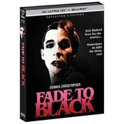 Fade to Black 1980 collector's edition 4K UHD and Blu-Ray with limited edition slipcover featuring Dennis Christopher on the cover