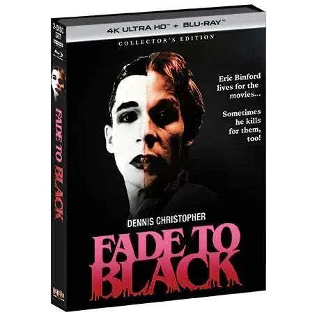 Fade to Black 1980 collector's edition 4K UHD and Blu-Ray with limited edition slipcover featuring Dennis Christopher on the cover