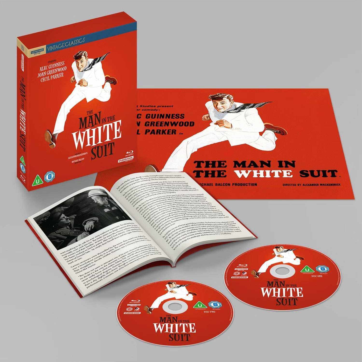 The Man In The White Suit Limited Collectors Edition 4K Ultra HD and Blu-Ray set with booklet and poster, region free Region B